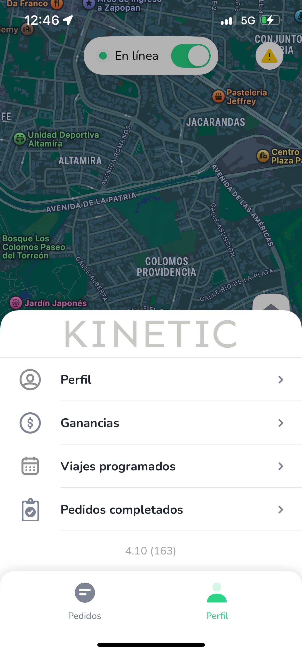 Plataforma de movilidad Kinetic vista del conductor